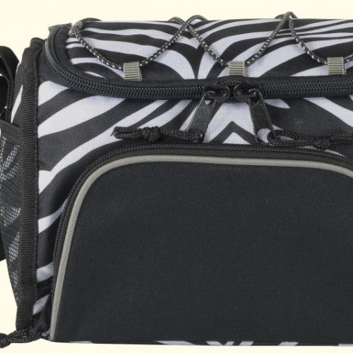 CBI414  Zebra Poly 6 Pack Cooler