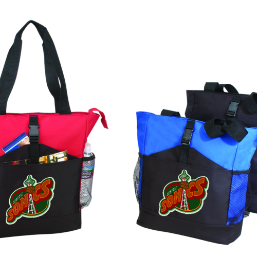 TPI139           Poly Zippered Tote Bag